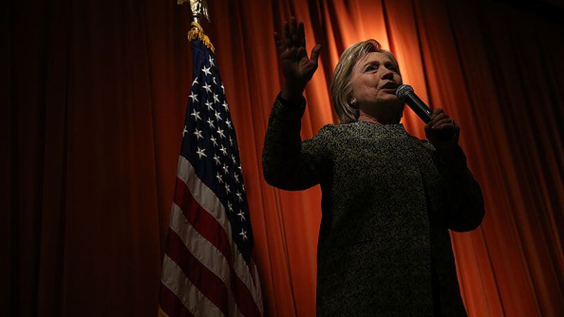 VERNON HILLS, IL - MARCH 10: Democratic presidential candidate former Secretary of State Hillary Clinton speaks during a "Get Out the Vote" event at the Sullivan Community Center and Family Aquatic Center on March 10, 2016 in Vernon Hills, Illinois. Hillary Clinton is campaigning in Florida, North Carolina and Illinois. (Photo by Justin Sullivan/Getty Images)