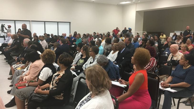 More than 100 people turned out Monday night to participate in an open community forum dealing with how the city will recover from the Memorial Day tornado that caused catastrophic damage in Trotwood. STAFF