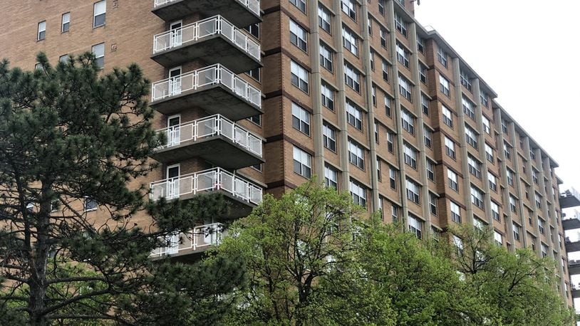 The View at Dayton Towers near the Oregon District has more than 200 apartments and is managed by Oberer Management Services. Oberer says less than 1% of its tenants its 4,000 units were on a payment plan in April. CORNELIUS FROLIK / STAFF