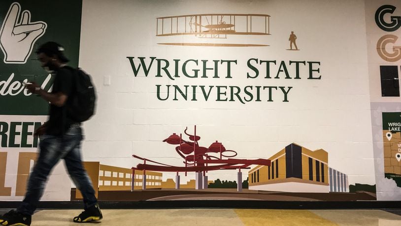 Wright State University students, in limited numbers, returned to class Monday August 24, 2020. There were students lined up in the bookstore practicing social distancing and almost all students were wearing masks.