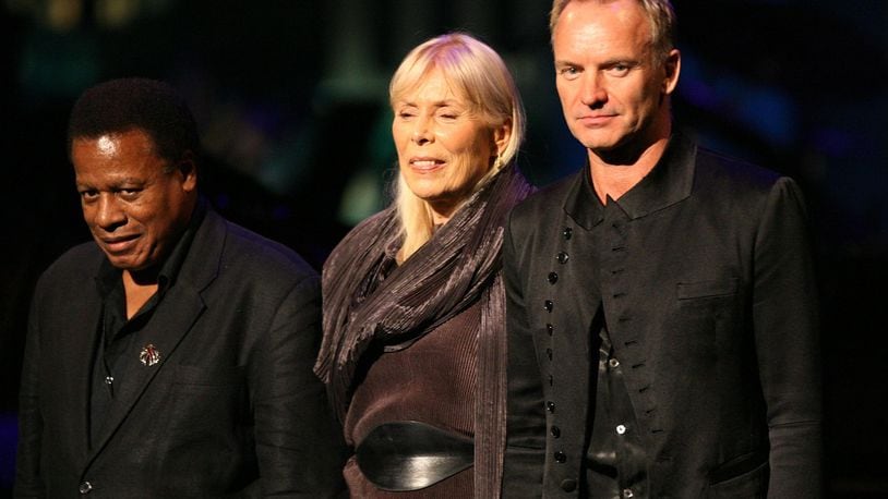 Joni Mitchell, center, has excelled at rock, pop, jazz and folk during her musical career.
