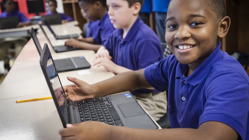 Students at Dayton Boys Prep were among the first in Dayton Public Schools to receive Chromebook computers in 2016. CONTRIBUTED PHOTO