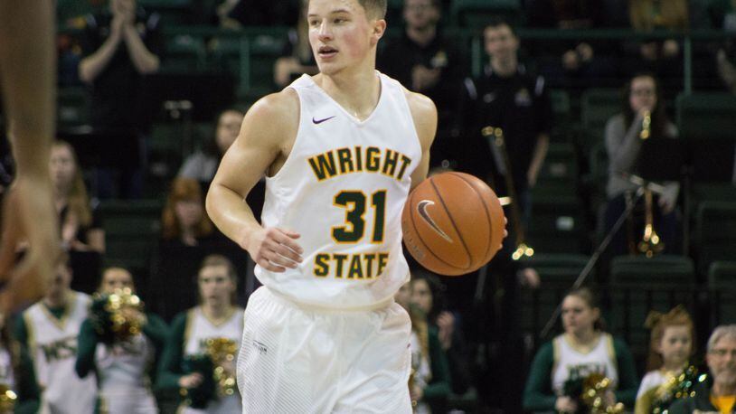 Wright State’s Cole Gentry scored a career-high 30 points Wednesday night in the Raiders’ win over Toledo. FILE PHOTO