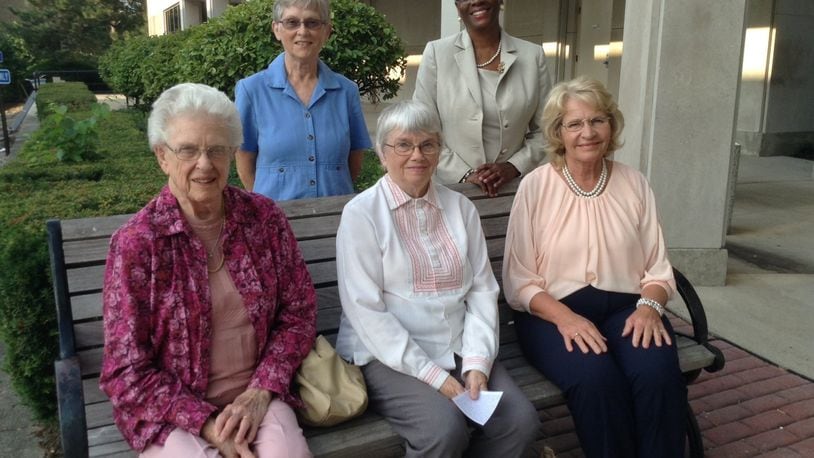 Inductees to Greene County Women s Hall of Fame, (sitting, from left) Jo Ferguson, Joan Horn, Virginia Pinkerton, (standing, from left) Jane Alkire and Cheryl Marcus will be recognized at an annual luncheon on Sept. 23. CONTRIBUTED