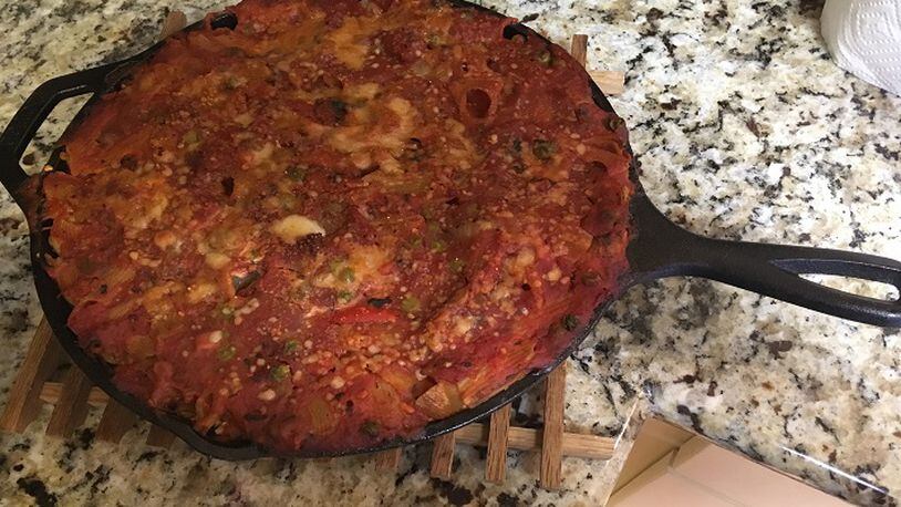 Want a quick, healthy-as-you'd-like-it-to-be recipe? Voila -- my spaghetti pie, adapted from a Today show recipe. (Leslie Barker/Dallas Morning News/TNS)