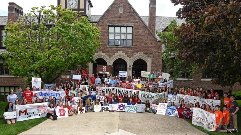 An annual tradition, the Oakwood High School Class of 2016 gathered in front of Oakwood High School displaying banners for college they will attend this fall. New census data shows Oakwood is one of the most educated cities in the state.