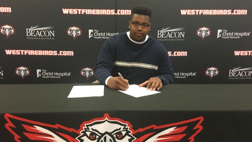 Lakota West’s Tyler Bentley signed a letter-of-intent Wednesday, Dec. 20, 2017, to continue his football career at the University of Pittsburgh. CONTRIBUTED PHOTO