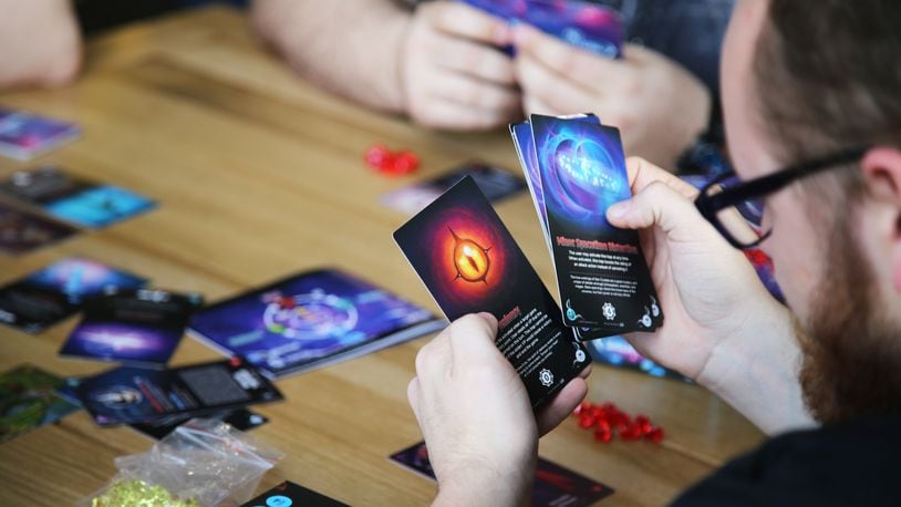 Galatune,  Dayton’s  original  indie  battle  card  game,  will  be  celebrating  the  release  of  their  newest  expansion  deck,  Cosmic  Deception  on  June  30th  at  D20  in  Kettering.  The  game  features  beautiful,  anime-inspired  art.  CONTRIBUTED