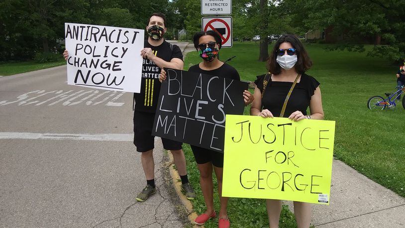 Protesters in Yellow Springs // Credit: The Village of Yellow Springs Facebook Page