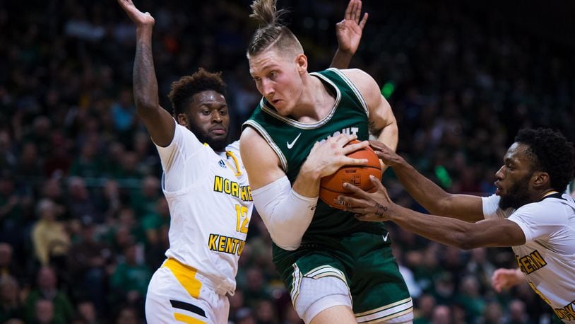 Wright State’s Loudon Love secures the ball against Northern Kentucky at the Nutter Center on Jan. 24, 2020. Joseph Craven/WSU Athletics