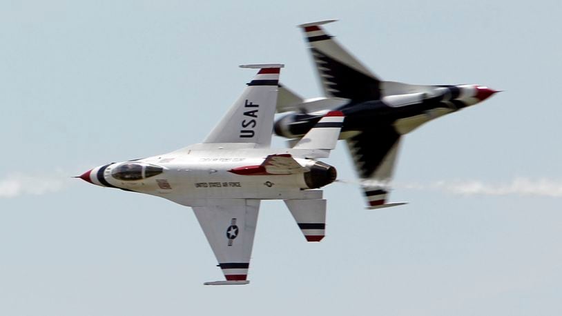 U.S. Air Force Thunderbirds in June 2019 at the Vectren Dayton Air Show. TY GREENLEES / STAFF