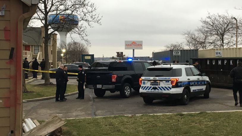 Three suspects are in custody after an incident Thursday of attempting to strike an officer with a vehicle Hawthorn Suites By Wyndam Miamisburg/Dayton Mall South on Prestige Place. CONTRIBUTED PHOTO