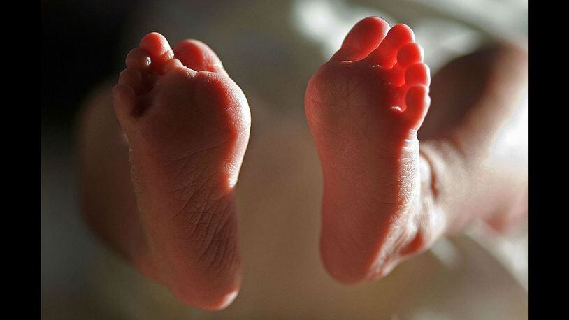 An infant's feet are shown in this 2007 photo.