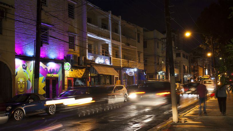 The popular Calle Loiza street in San Juan (Doubletree Hotel San Juan)