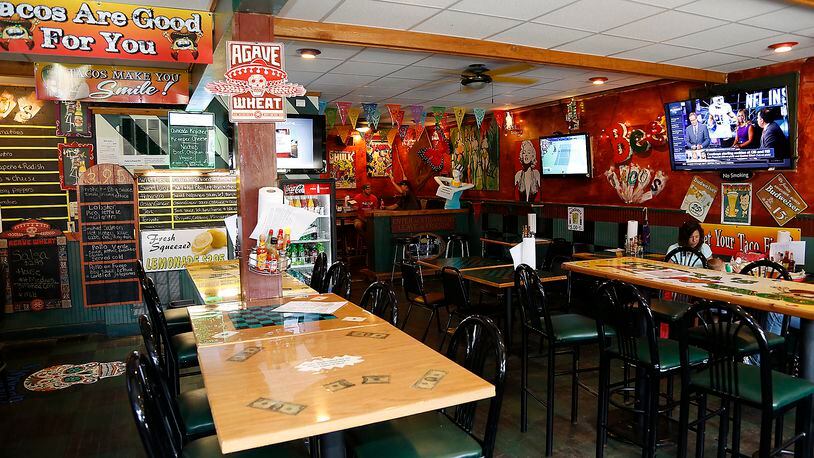 The dining room of Guerra’s Krazy Taco. Bill Lackey/Staff