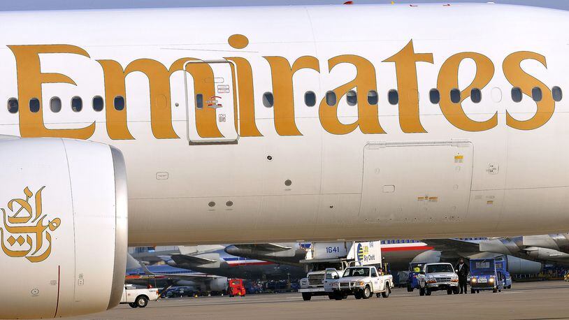In this 2012 file photo, and Emirates Airline aircraft at Dallas/Fort Worth Airport. Emirates announced plans to launch a new service between Dubai to Mexico City with a stopover in Barcelona, Spain, starting this fall. (Max Faulkner/Fort Worth Star-Telegram/TNS)