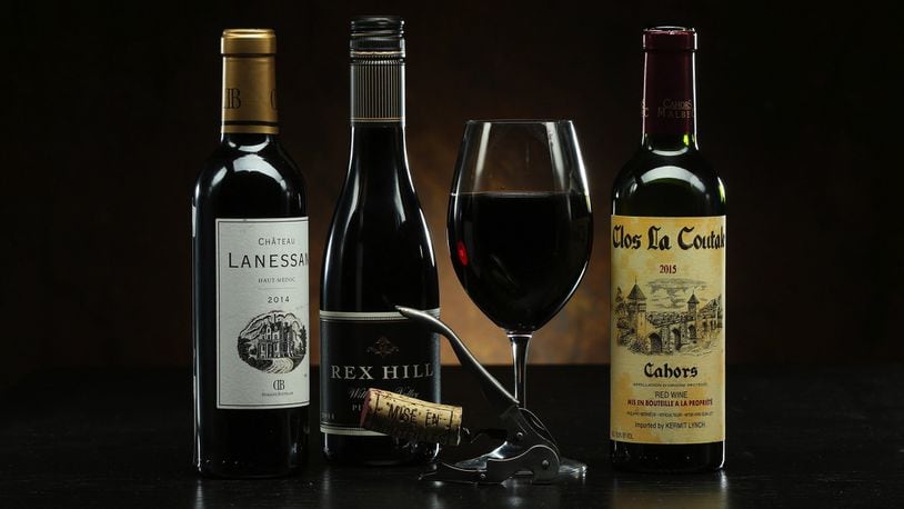 Half sized bottles of wine from Chateau Lanessan, Rex Hill and Clos La Coutale. (Terrence Antonio James/Chicago Tribune/TNS)