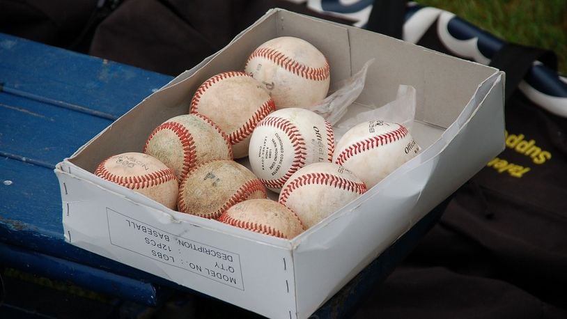 A box of baseballs. FILE