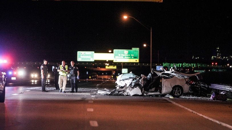 One person was killed in a head-on wrong-way collision on I-675 North near the North Fairfield Road exit Friday June 21, 2019. The at-fault driver survived the crash, according to police. JIM NOELKER/STAFF