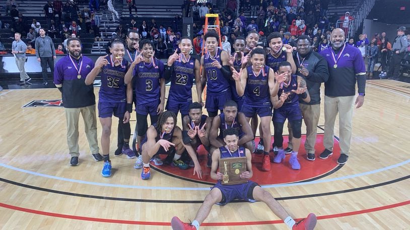 Thurgood poses for a team photo after it won a Division II district title over Cincinnati Hughes on Friday night at the University of Cincinnati. Eric Frantz/CONTRIBUTED