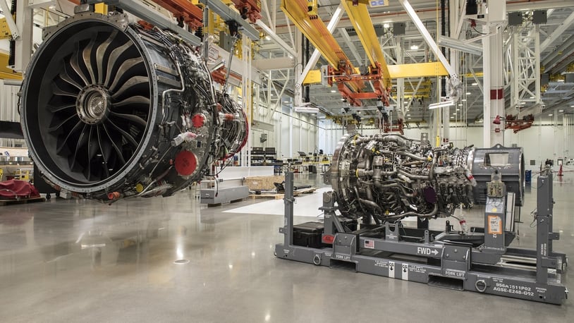 A scene from GE Aviation’s LEAP engine assembly facility in Indiana.