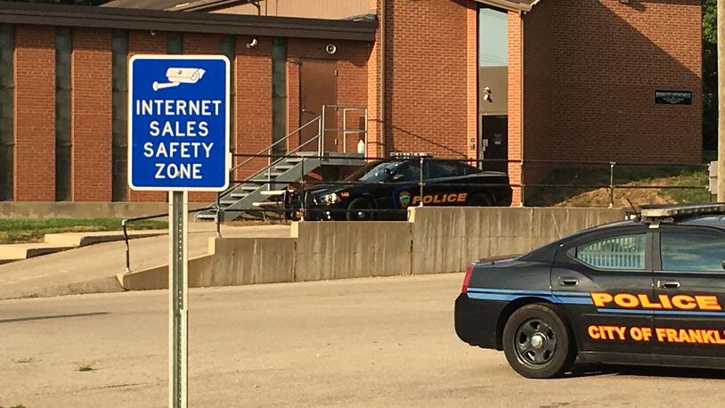 Franklin police will offer a safe place for people to make internet sales transactions on Anderson Street between the police station and the Franklin Public Library. The area will be monitored with cameras to ensure safe internet transactions and is well lighted. ED RICHTER/STAFF