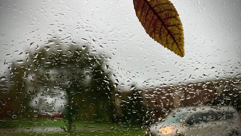 Cool and rainy weather moved into the Dayton area Wednesday morning, Sept. 22, 2021.  MARSHALL GORBY\STAFF