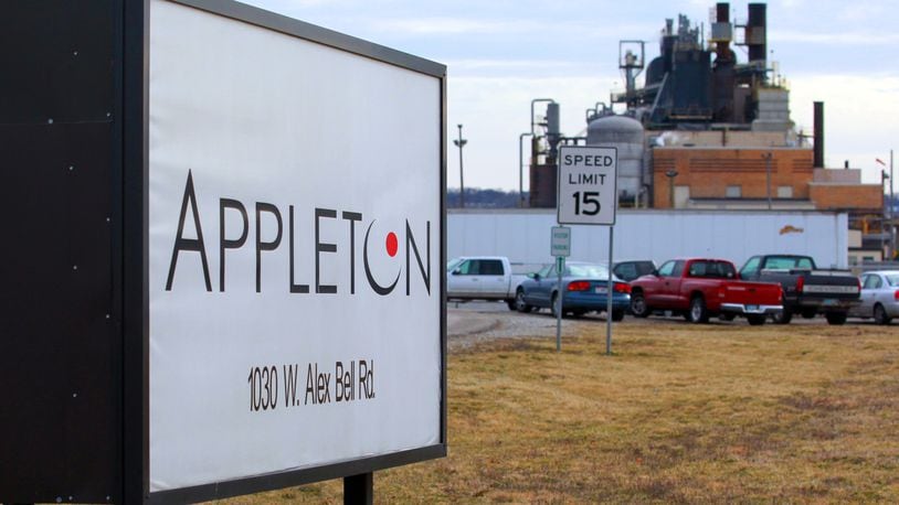Appleton Papers’ West Alex Bell Road plant, before the company changed its name to Appvion. Staff Photo by Jim Witmer