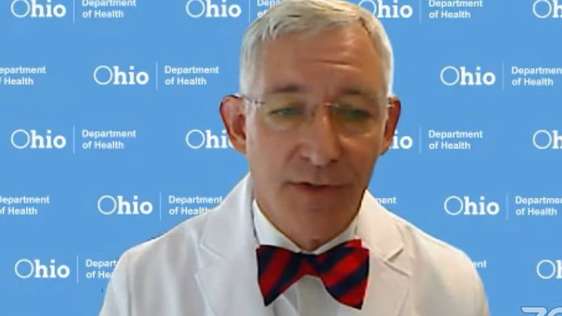 Dr. Bruce Vanderhoff, director of the Ohio Department of Health, encourages parents to get their children their required immunizations ahead of the coming school year on Thursday, July 20, 2023. COURTESY OF THE OHIO DEPARTMENT OF HEALTH
