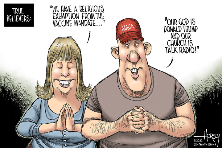 Week in cartoons: Religious exemptions, California recall and more
