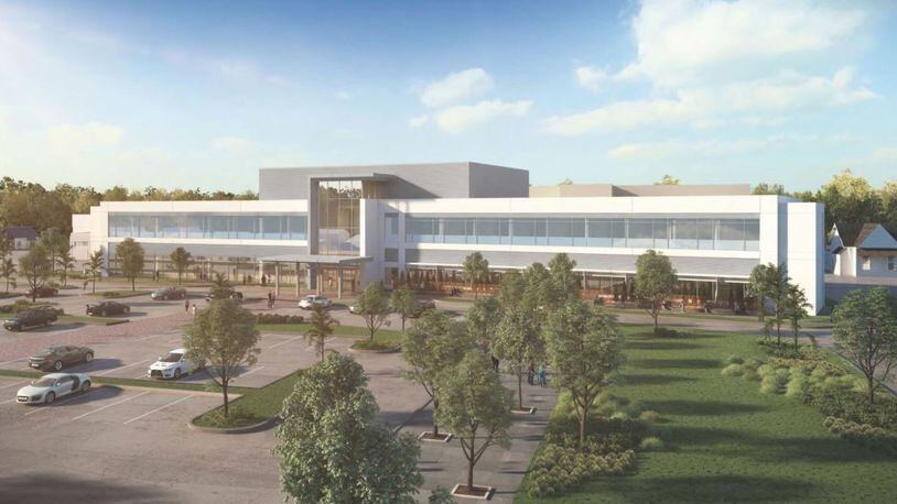 A rendering shows the planned expansion at WayneHealthcare. The new addition will be built across the street from the hospital’s main campus in Greenville. CONTRIBUTED