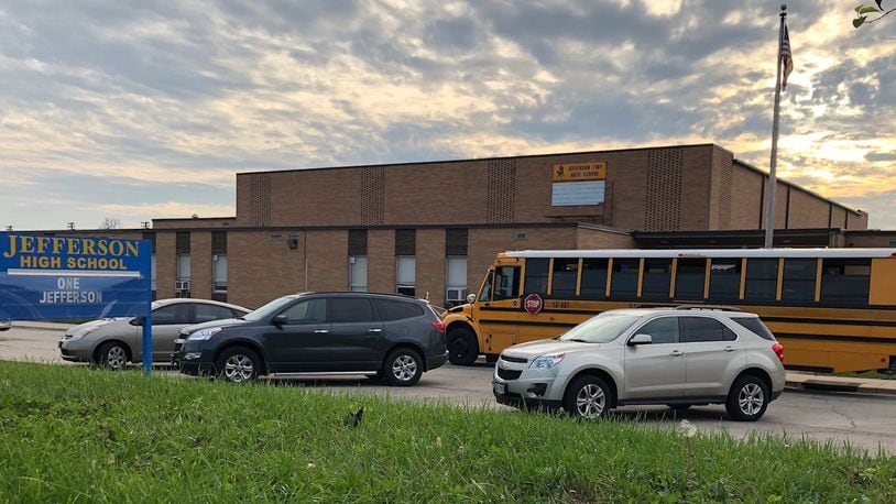 Jefferson Twp. Junior/Senior High, on Union Road, housed 145 students in grades 7-12 last year, according to the Ohio Department of Education. JEREMY P. KELLEY / STAFF