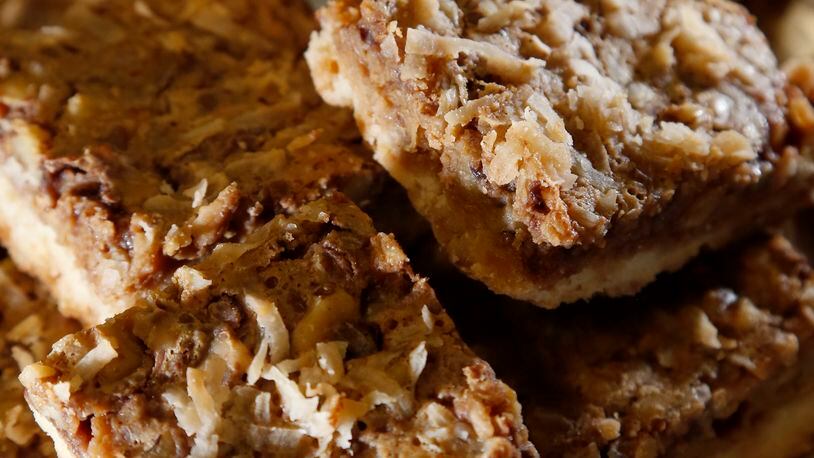 Dayton Daily News Cookie Contest 2017

Honorable Mention: Toffee Latte Nut Bars by Jean Schaney of Miamisburg. LISA POWELL/STAFF
