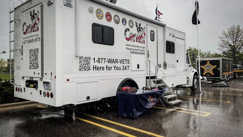 The Mobile Vet Center is parked at the Sam’s on Miamisburg Centerville Rd. To help vet suffering with mental health issues. There are 80 Mobile Vet Centers around the country.