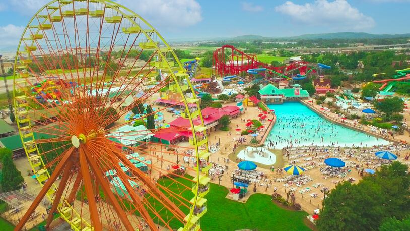 Aerial view of Kentucky Kingdom and Hurricane Bay. CONTRIBUTED