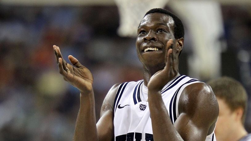 Butler's Khyle Marshall claps during the 2011 Final Four at Reliant Stadium on April 2, 2011 in Houston, Texas.