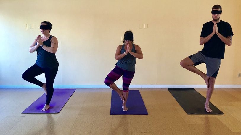 Blindfold Yoga at the Day Yoga Studio on Brown Street is designed for new and experienced yogis alike. CONTRIBUTED