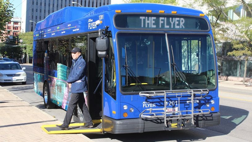 The Flyer will be a free downtown Dayton shuttle service that travels in a loop from Brown Street to Monument Avenue. CORNELIUS FROLIK / STAFF