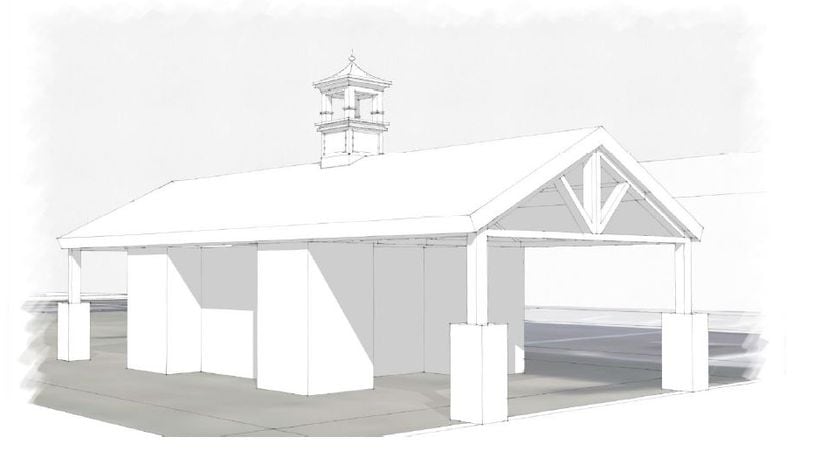 This is an artist's conceptual drawing of a proposed public restroom facility on Mechanic Street in downtown Lebanon near Bicentennial Park. Lebanon officials want to use a state capital improvement grant toward the facility to be constructed in 2022. Lebanon City Council will consider the proposal at an upcoming meeting. CONTRIBUTED/CITY OF LEBANON