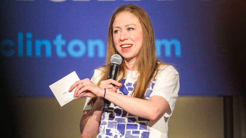 Chelsea Clinton, the daughter of the Democratic Party presidential nominee Hillary Clinton, spoke to supporters in Cincinnati on Wednesday, Oct. 26. GREG LYNCH / STAFF