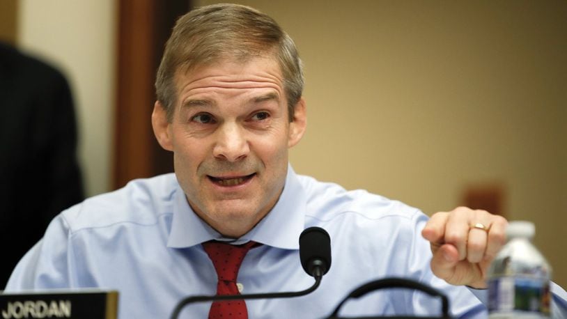House Judiciary Committee member Rep. Jim Jordan, R-Ohio, questions FBI Director Christopher Wray during a House Judiciary hearing on Capitol Hill in Washington, Thursday, Dec. 7, 2017, on oversight of the Federal Bureau of Investigation. (AP Photo/Carolyn Kaster)