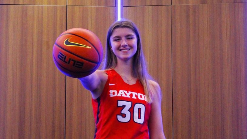 Riley Rismiller, of Coldwater, is pictured on her visit to Dayton. Contributed photo
