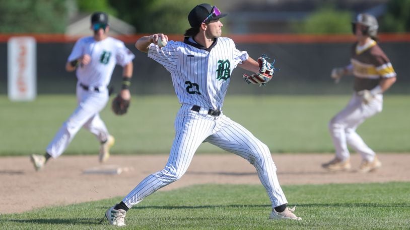 Badin defeated Kenton Ridge 10-0 in a Division II district final baseball game on May 25, 2023. Michael Cooper/CONTRIBUTED