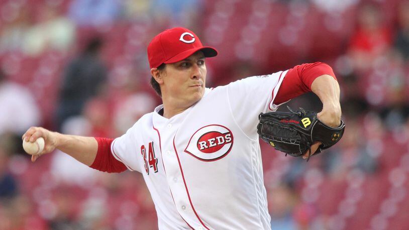Reds starter Homer Bailey pitches against the Mets on Monday, May 7, 2018, at Great American Ball Park in Cincinnati. David Jablonski/Staff