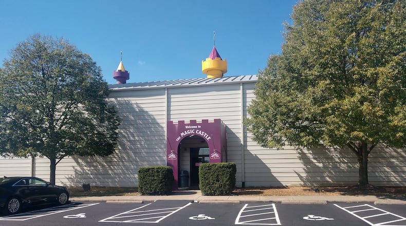The parking lot was recently redone at the Magic Castle.