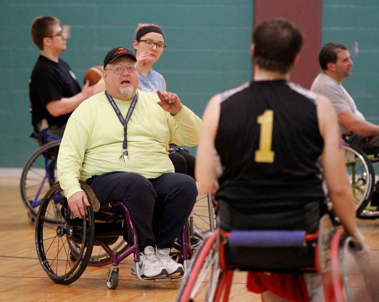 Larry Miller of South Charleston is the coach of the Miami Valley Raptors wheelchair basketball team. LISA POWELL / STAFF
