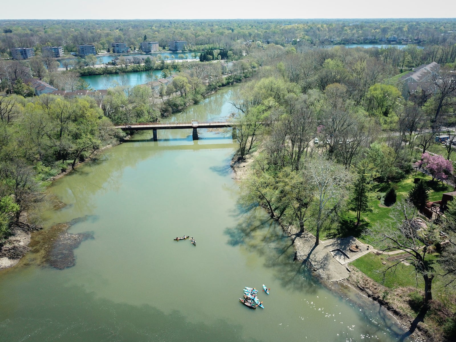 Kayakers, canoers and stand-up paddle boarders can take to the water to cool off and get some exercise on White River near downtown Indianapolis. CONTRIBUTED