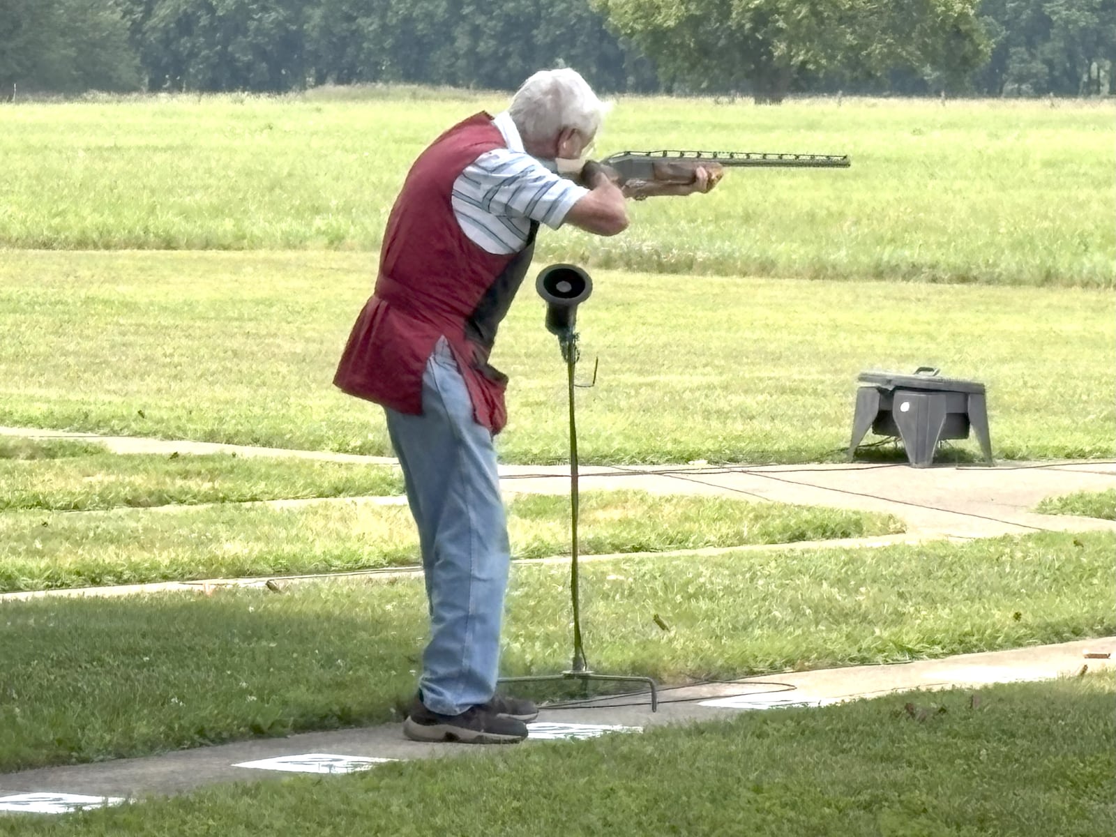 Benny Dixon competing Tuesday at the Retirees' Shoot at the Base Rod & Gun Club. TOM ARCHDEACON/CONTRIBUTED PHOTO