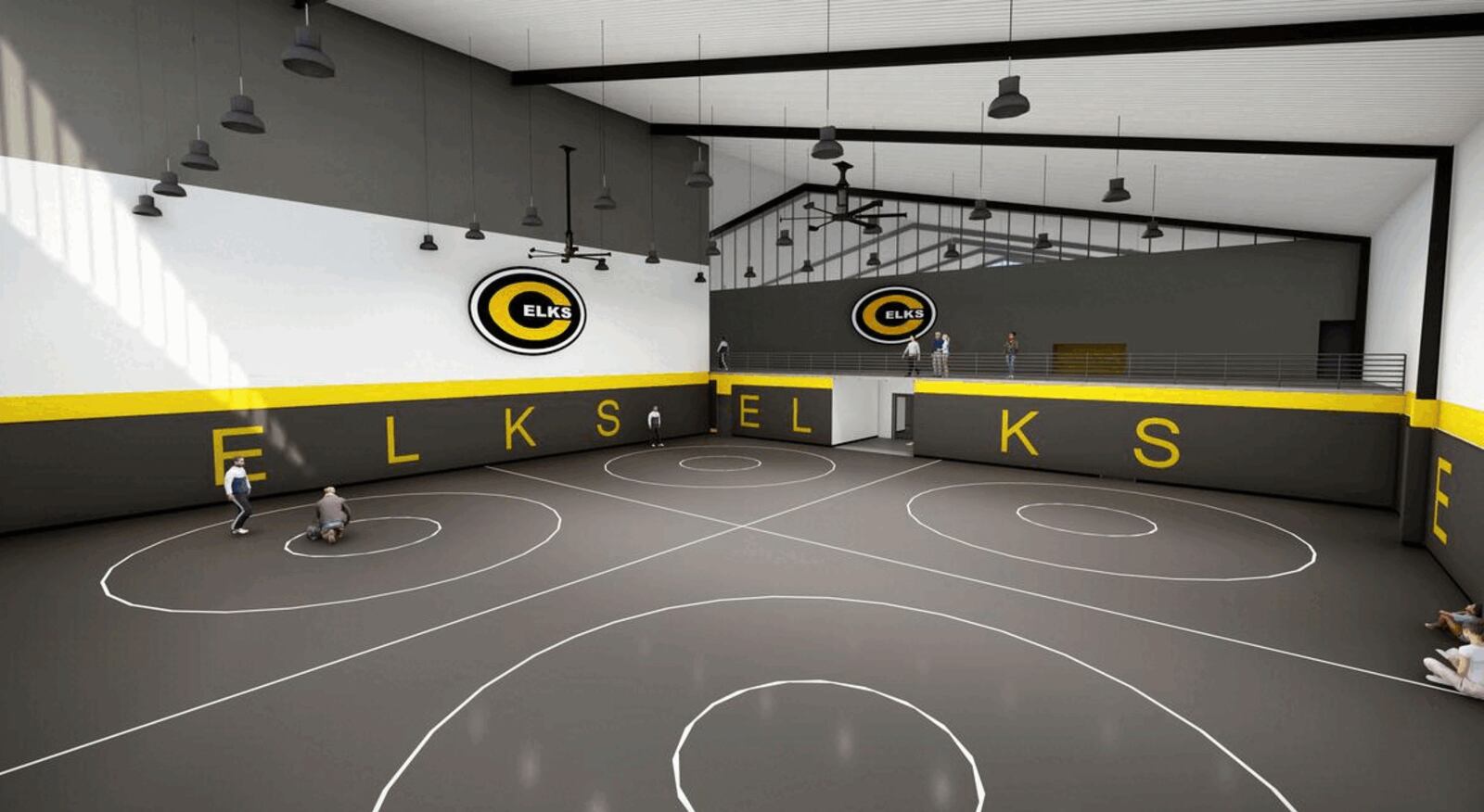 Concept renderings show part of the $9 million indoor sports facility proposed at Centerville High School.
