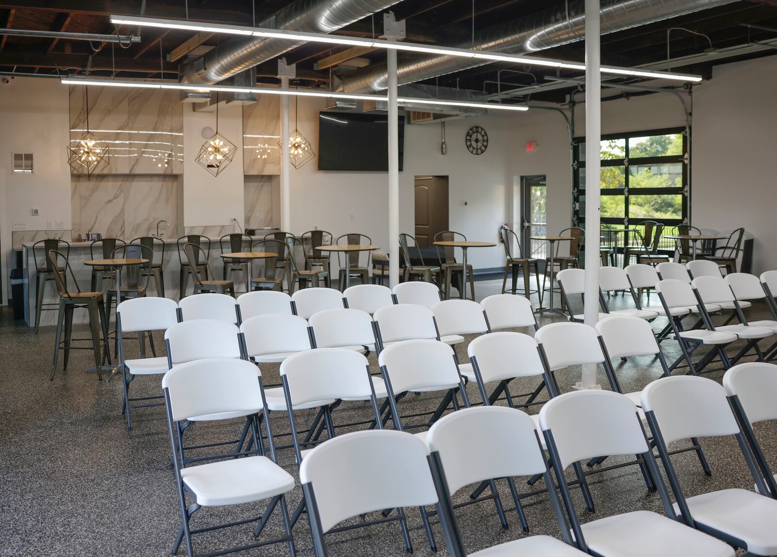 A view of the renovated community event space of Kore 4 on Tuesday, September 23, 2025, in Springfield. JOSEPH COOKE/STAFF 

